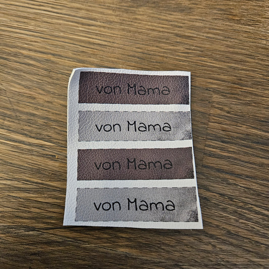 Kunstlederlabel Set - von Mama Braun/Grau