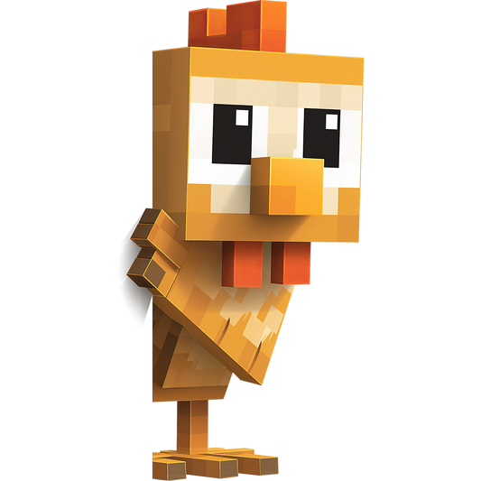 Auktion - Bügelbild - Pixel World Huhn 2 - 20cm