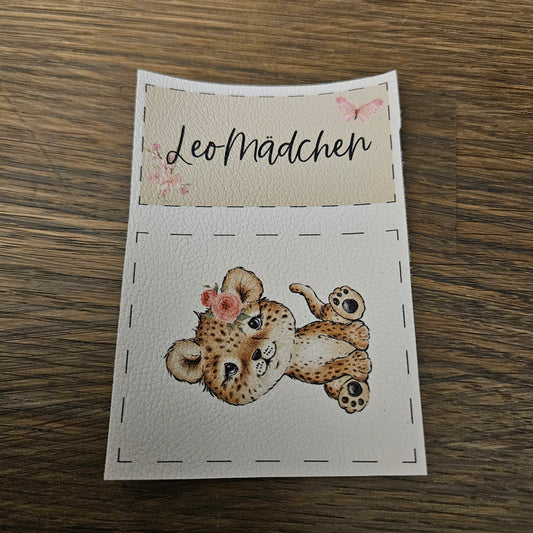 Kunstlederlabel Set - Leo Mädchen