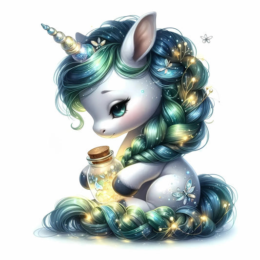 Auktion - Bügelbild - Sparkle Einhorn 7 - 15cm