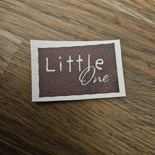 Kunstlederlabel - LittleOne Hellbraun/Blau