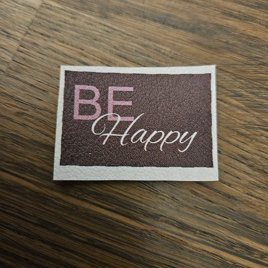 Kunstlederlabel - BeHappy hellbraun/rosa