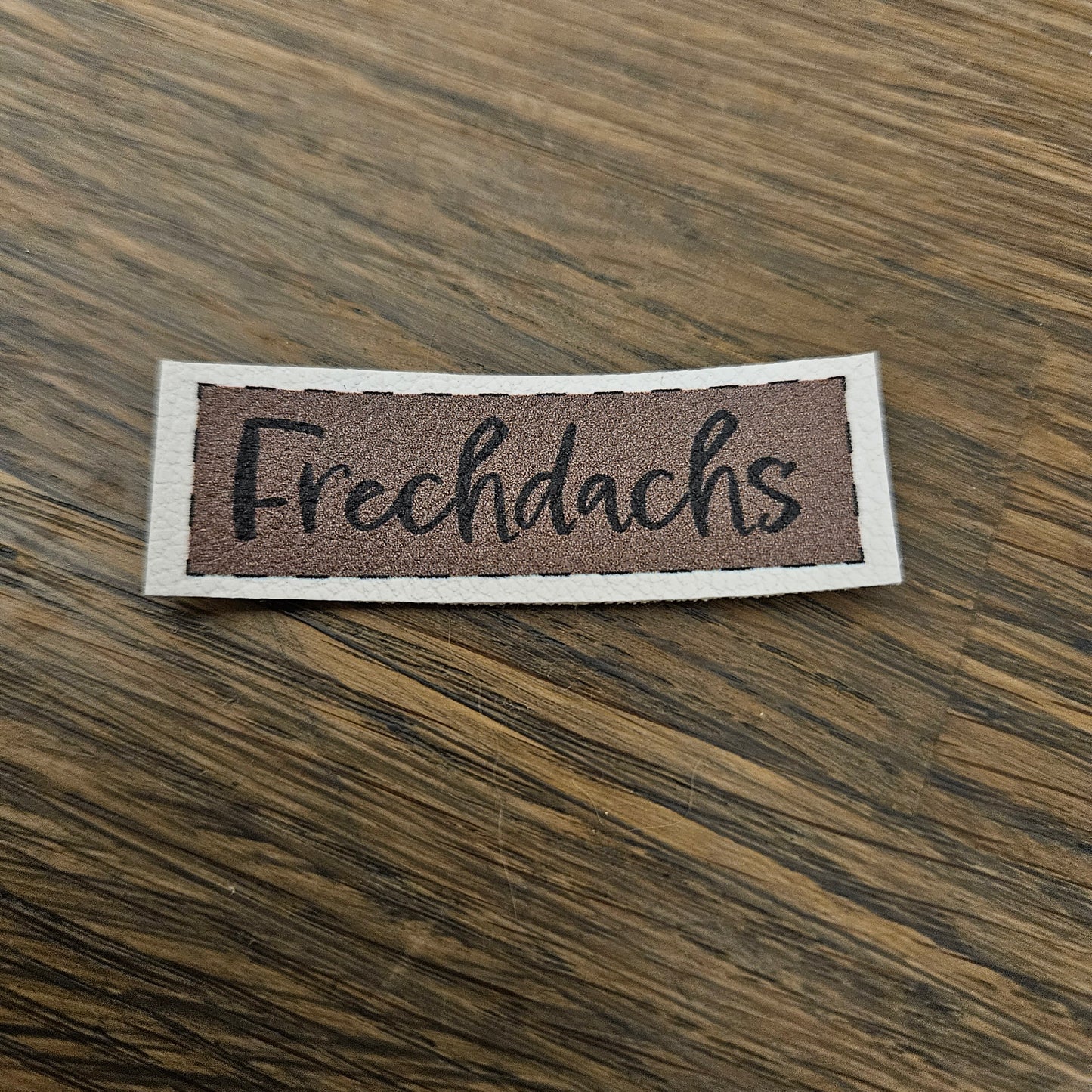 Kunstlederlabel - Frechdachs braun