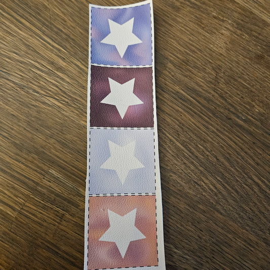 Kunstlederlabel Set - Sterne Hologram