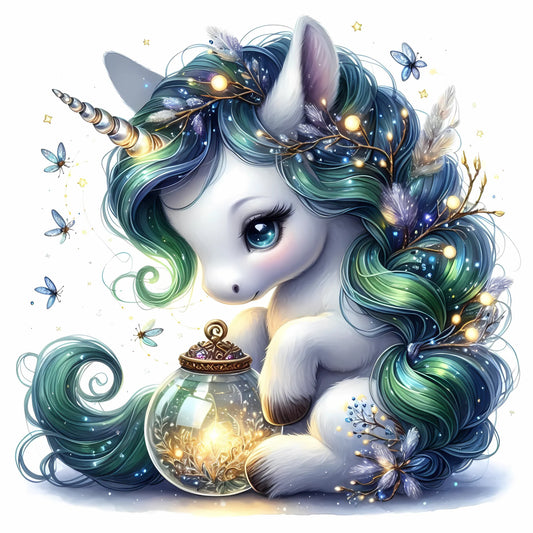 Auktion - Bügelbild - Sparkle Einhorn 10 - 15cm