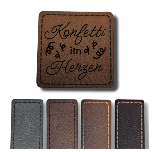 Kunstleder Patch - Konfetti im Herzen