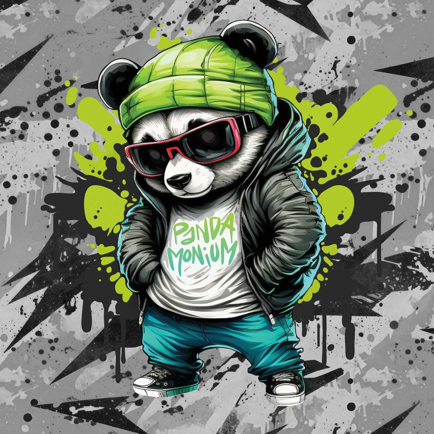 Sommersweat - Graffiti Grunge Grau