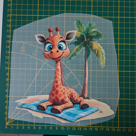 Bügelbild - Giraffe Palme ca. 20cm