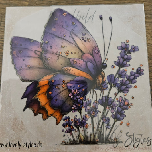 Bügelbild - Lila Schmetterling ca. 15cm