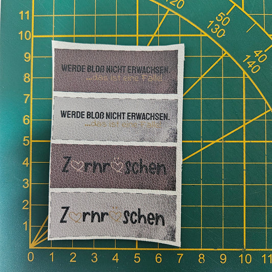 Kunstlederlabel Set - Erwachsen/Zornröschen