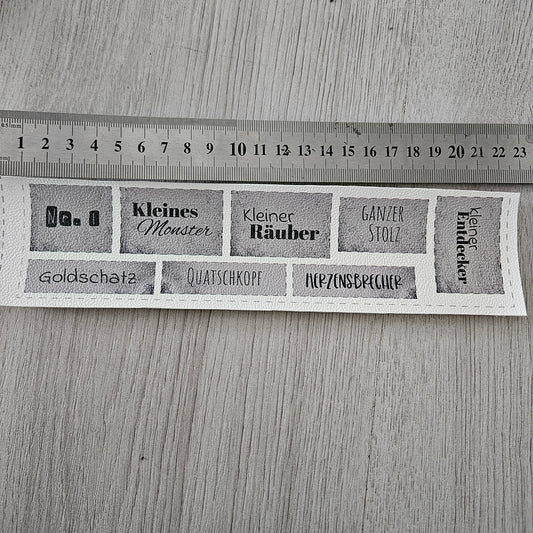 Kunstlederlabel - Sprüche Junge
