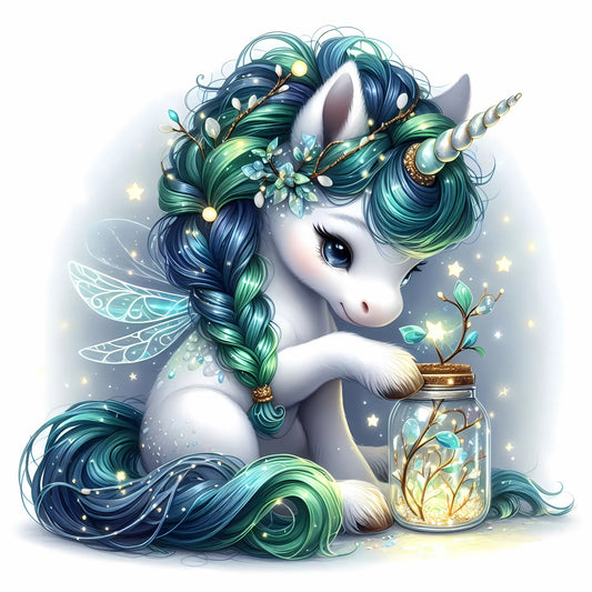 Auktion - Bügelbild - Sparkle Einhorn 1 - 15cm