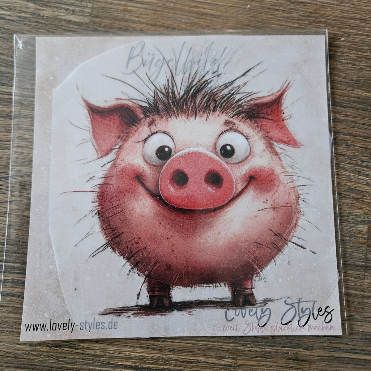 Bügelbild - Schwein ca. 15cm