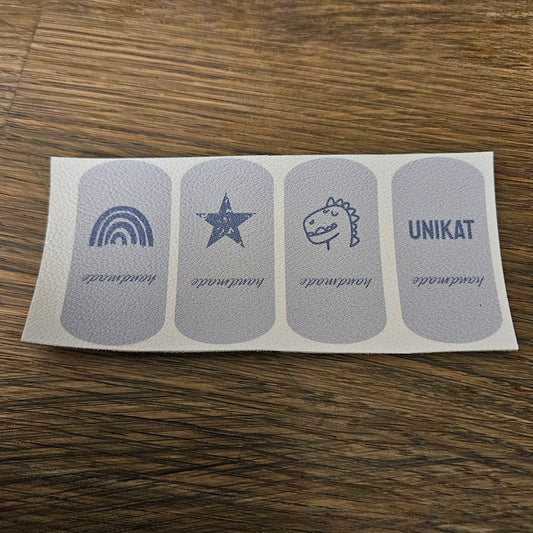 Kunstlederlabel Set - Klapplabels Blau