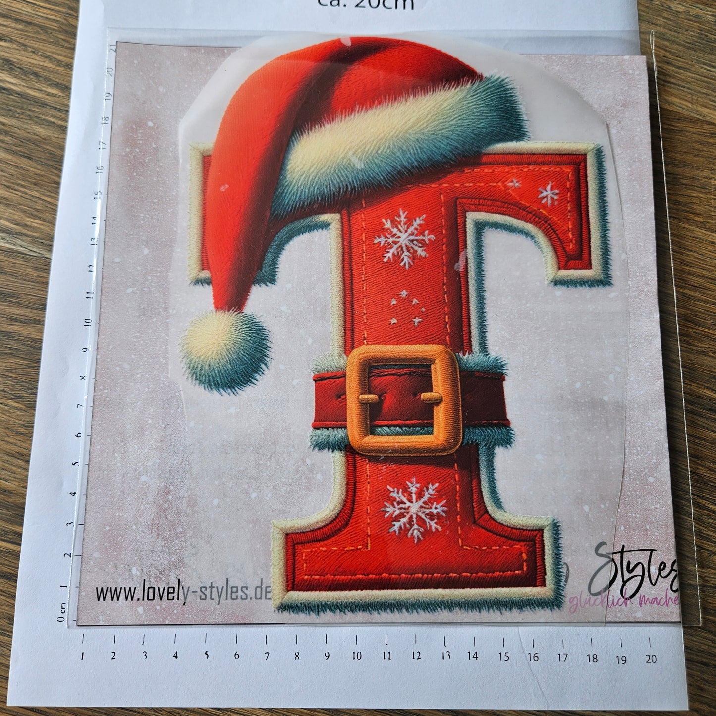 Bügelbild - "T" Weihnachten ca. 20cm