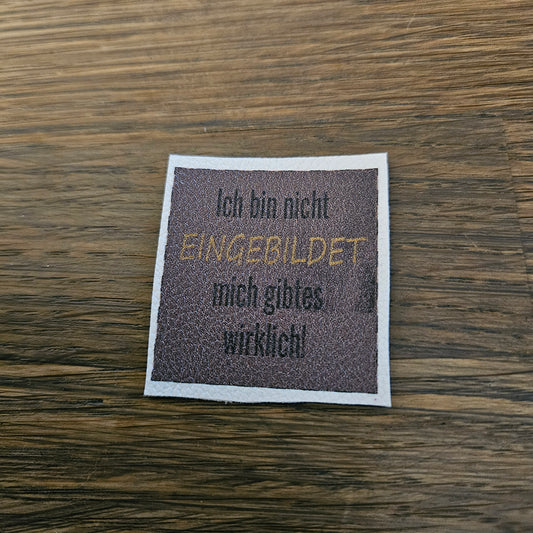 Kunstlederlabel - nicht eingebildet Braun