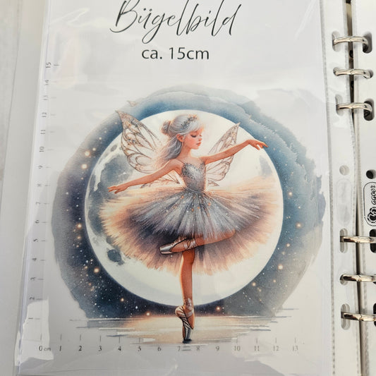 Bügelbild - Fee Ballerina Mond ca. 15cm