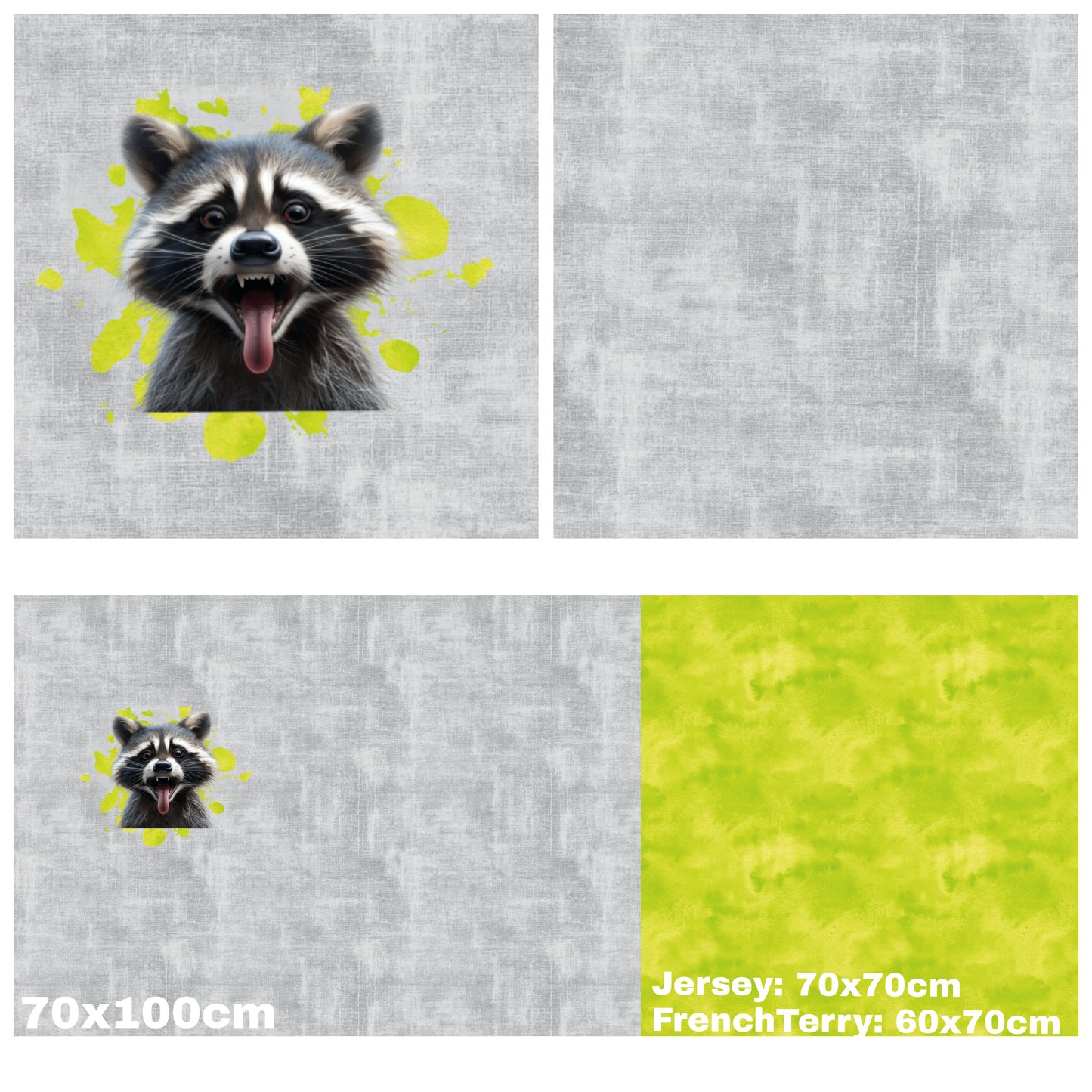 Panel mit Kombi - Grunge Leinen - Waschbär Lime