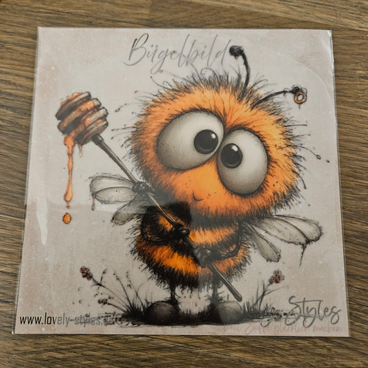 Bügelbild - Süße Biene ca. 15cm