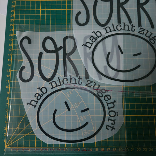 Bügelbild - Sorry ca. 20cm