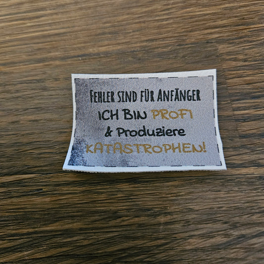 Kunstlederlabel - Katastrophen Grau