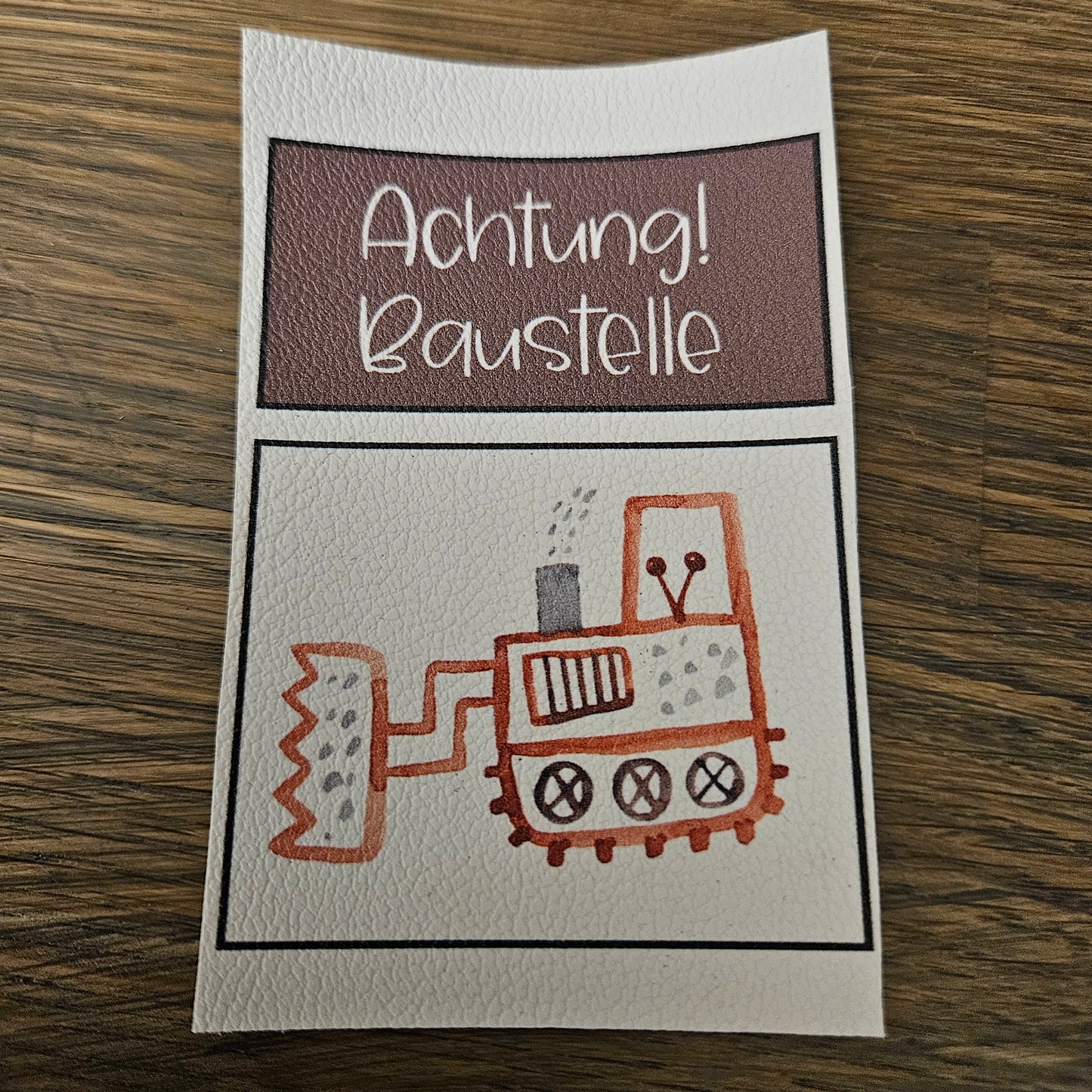 Kunstlederlabel Set - Achtung Baustelle