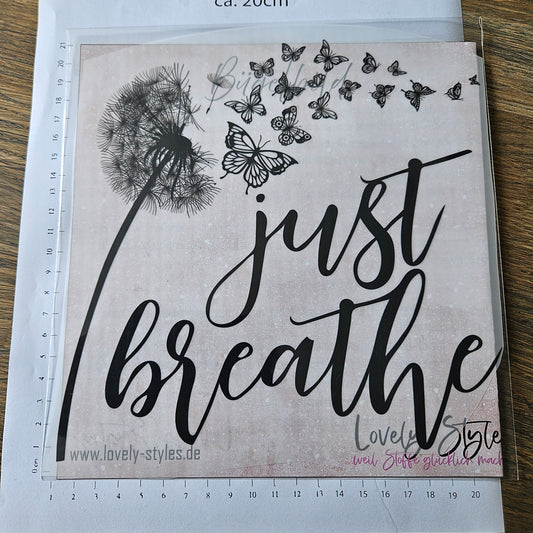 Bügelbild - Just Breathe ca. 20cm