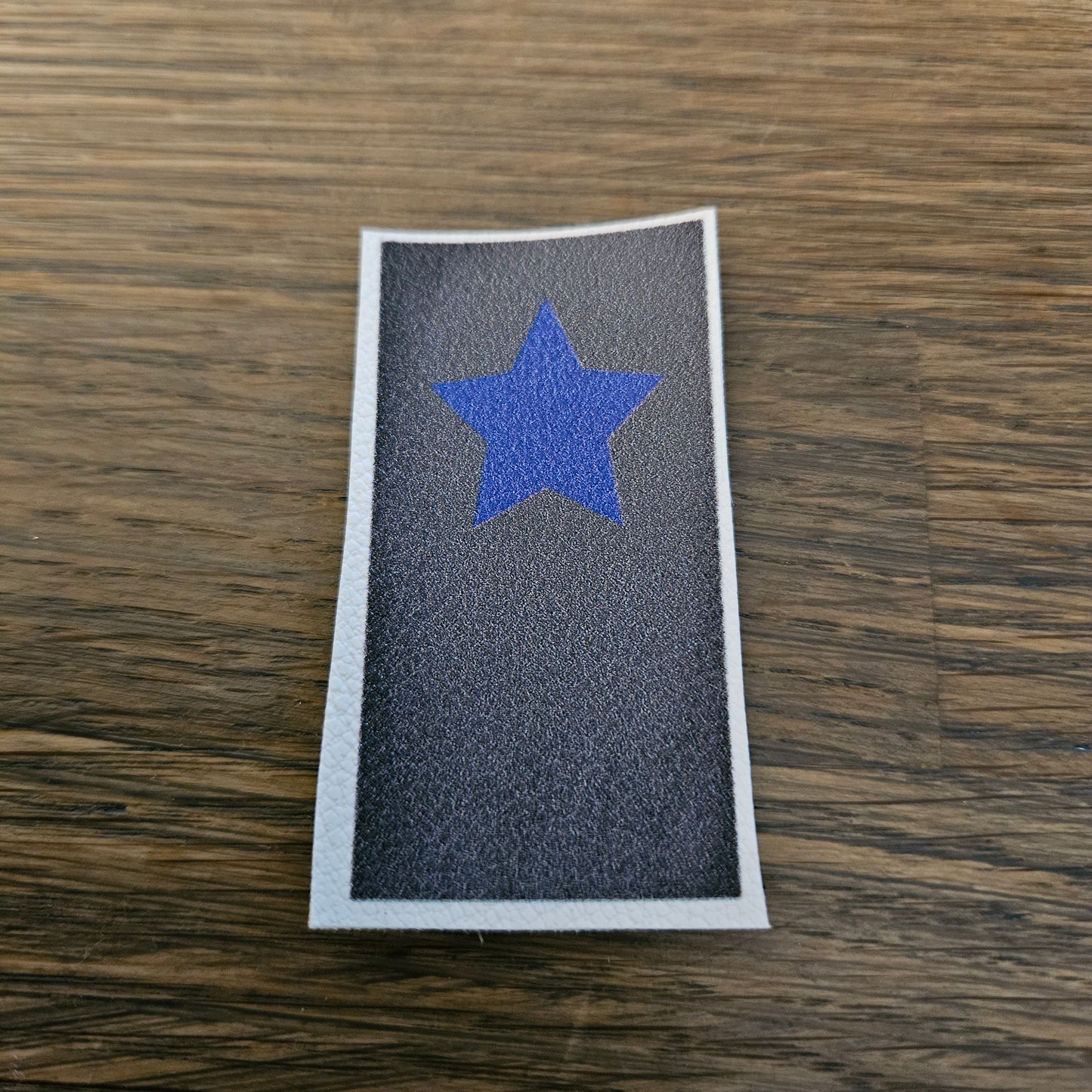 Kunstlederlabel - Klapplabel Stern Blau