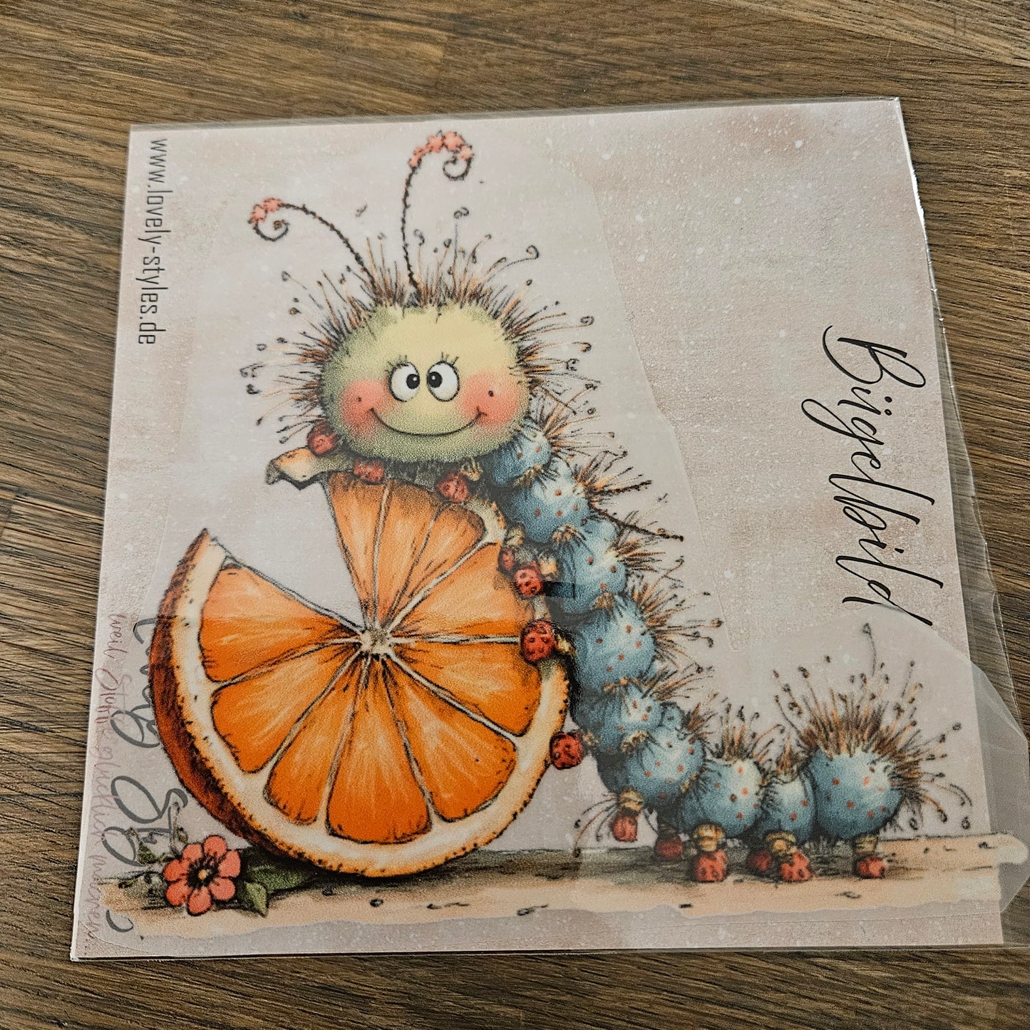 Bügelbild - Süße Raupe ca. 15cm