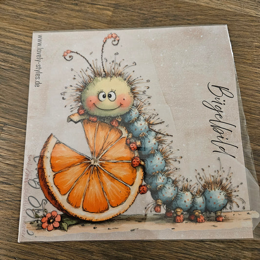 Bügelbild - Süße Raupe ca. 15cm