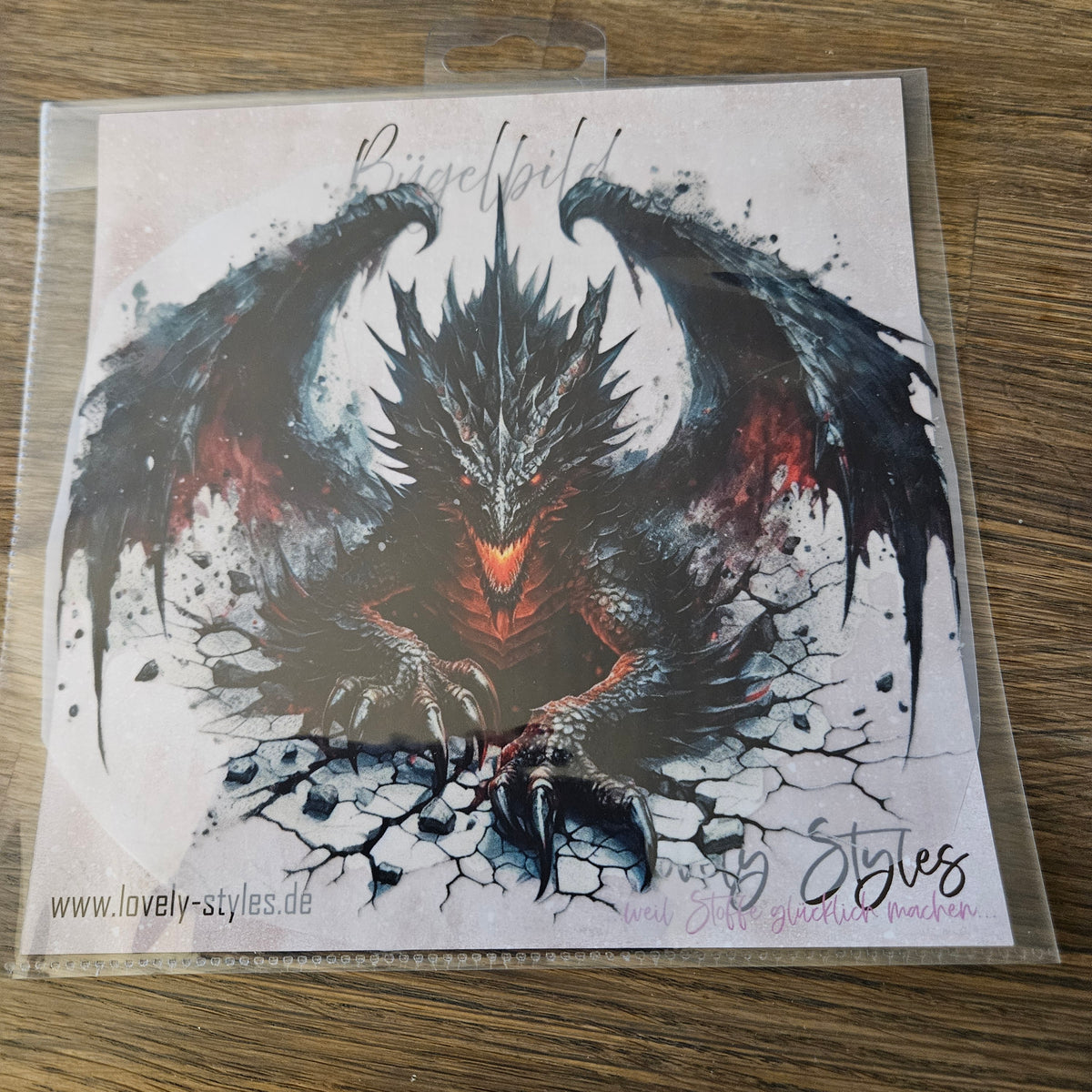 Bügelbild - Drache ca. 20cm