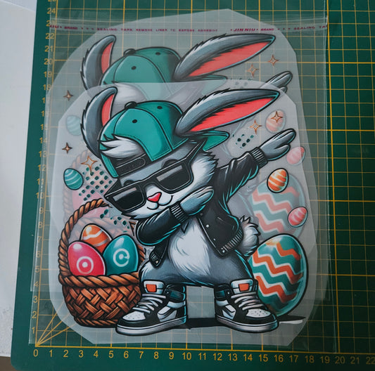 Bügelbild - Checker Hase Ostern ca. 18cm