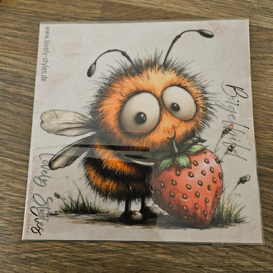 Bügelbild - Süße Biene ca. 15cm