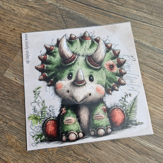 Bügelbild - Dino Grün ca. 15cm