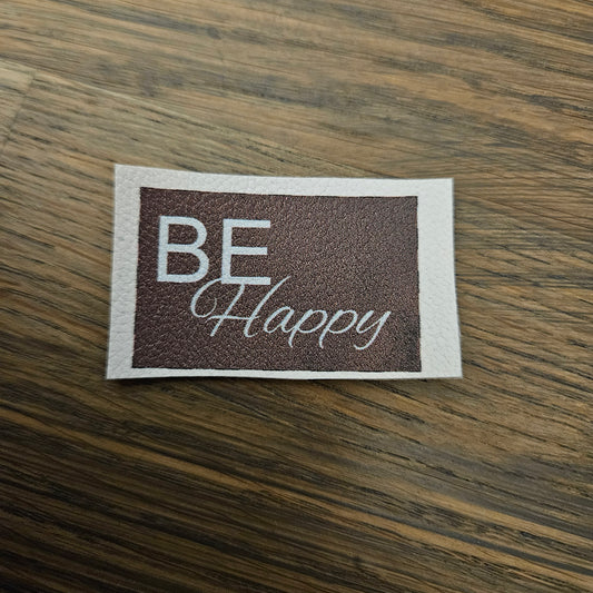 Kunstlederlabel - BeHappy hellbraun/Mint