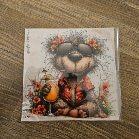 Bügelbild - Sommer Bär ca. 15cm