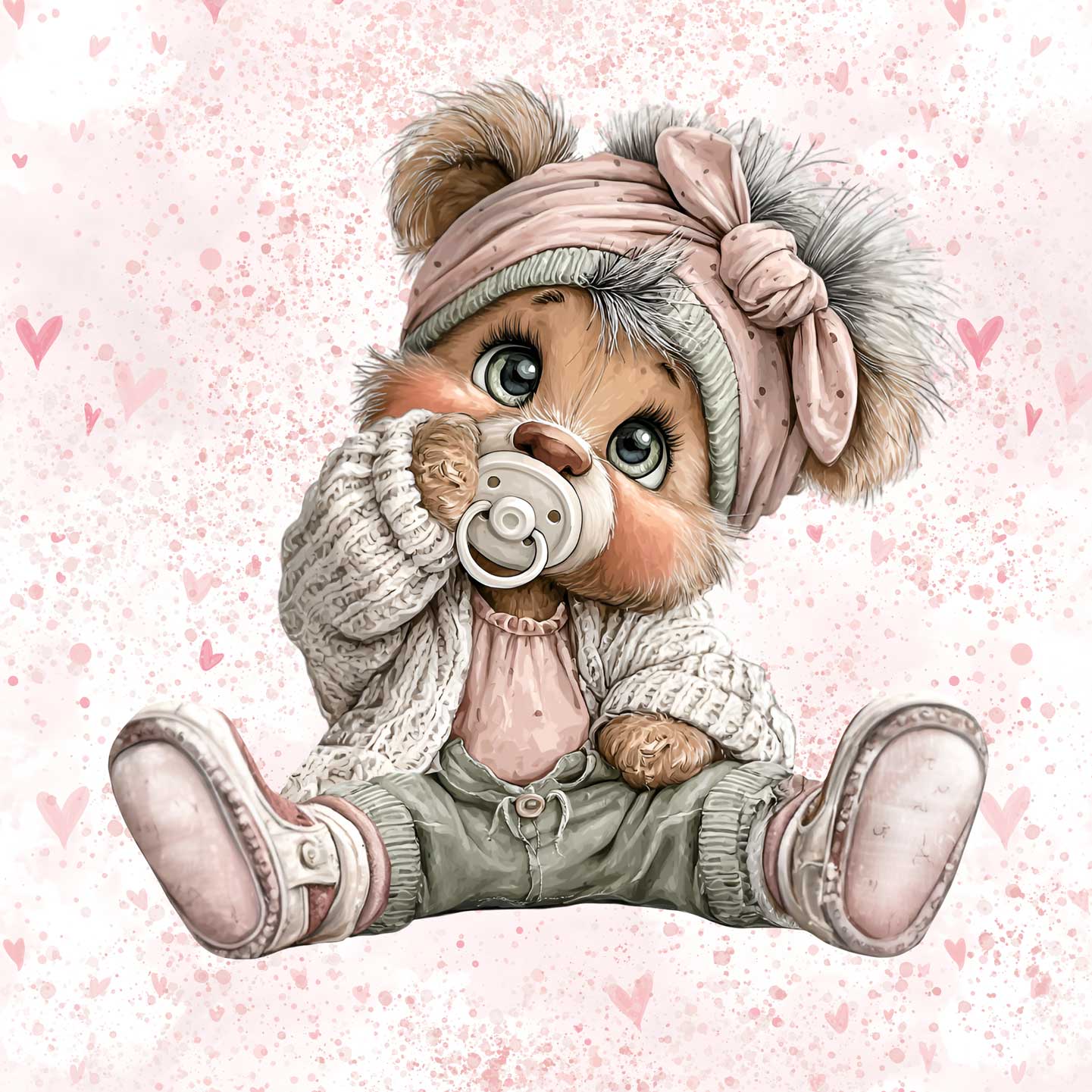 Sommersweat - Panel - Baby Bär