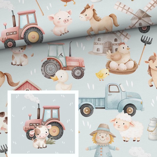 Sommersweat - Bauernhof Blau