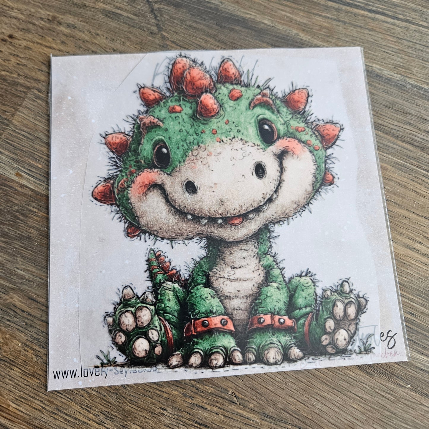 Bügelbild - Dino Grün ca. 15cm