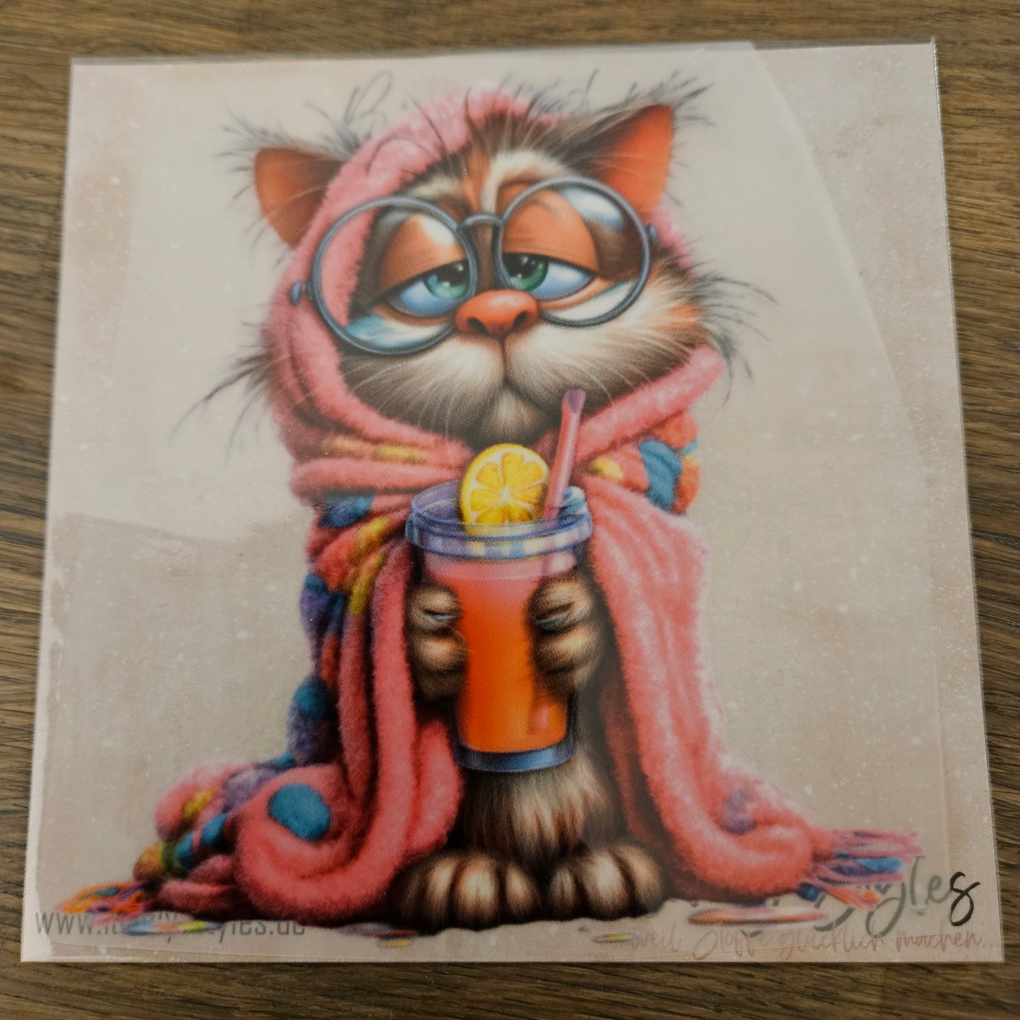 Bügelbild - Funny Katze ca. 15cm