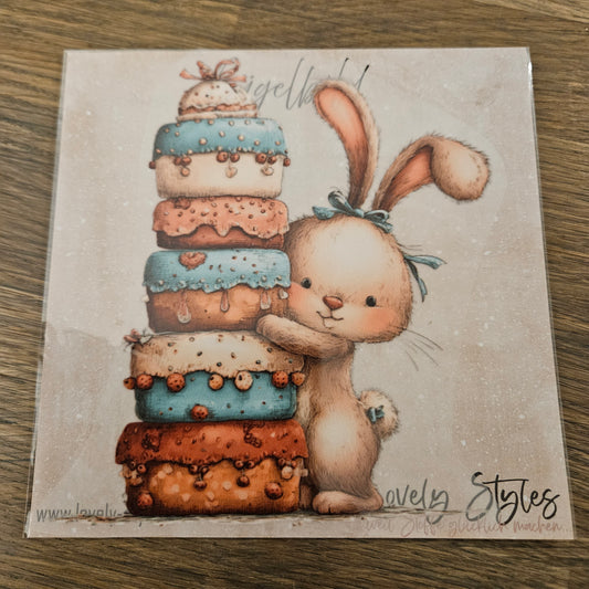 Bügelbild - Geburtstag Hase ca. 15cm