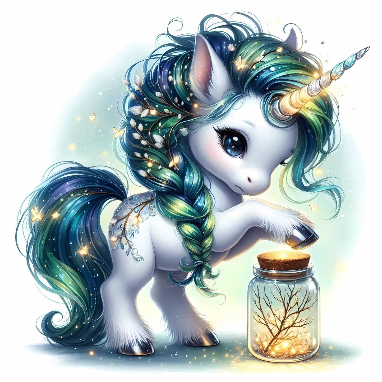 Auktion - Bügelbild - Sparkle Einhorn 6 - 15cm