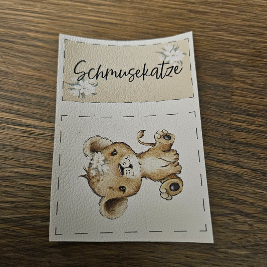 Kunstlederlabel Set - Schmusekatze