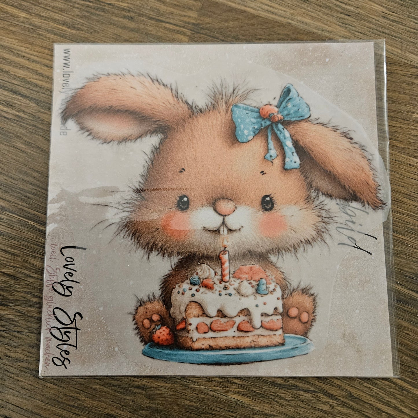 Bügelbild - Geburtstag Hase ca. 15cm