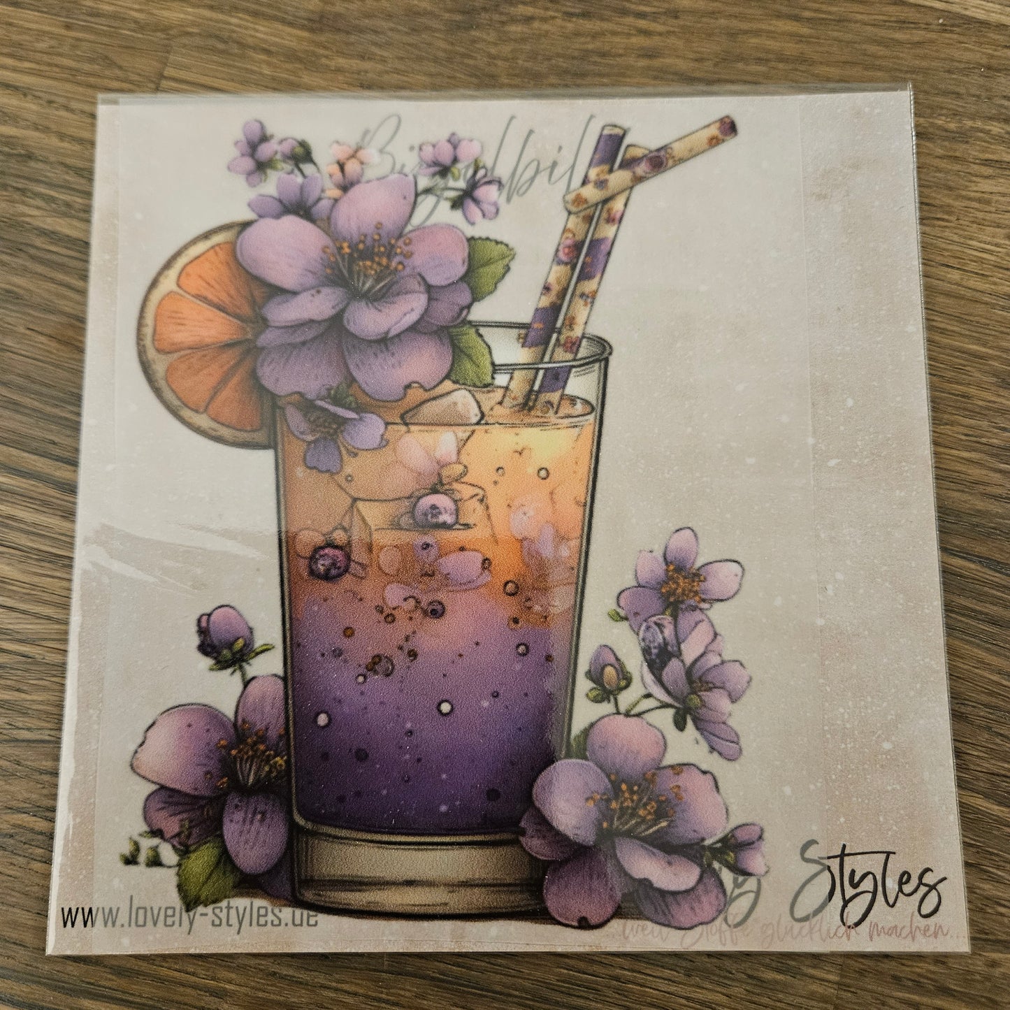 Bügelbild - Lila Limonade ca. 15cm