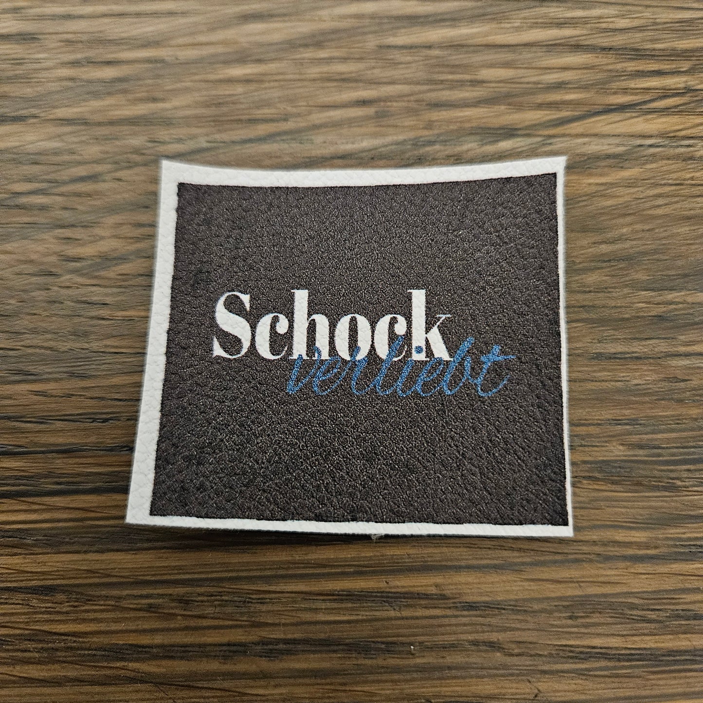 Kunstlederlabel - SchockVerliebt Dunkelbraun/Petrol