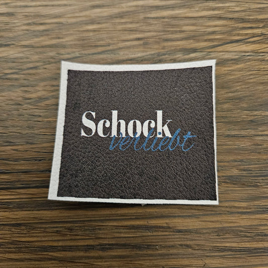 Kunstlederlabel - SchockVerliebt Dunkelbraun/Petrol