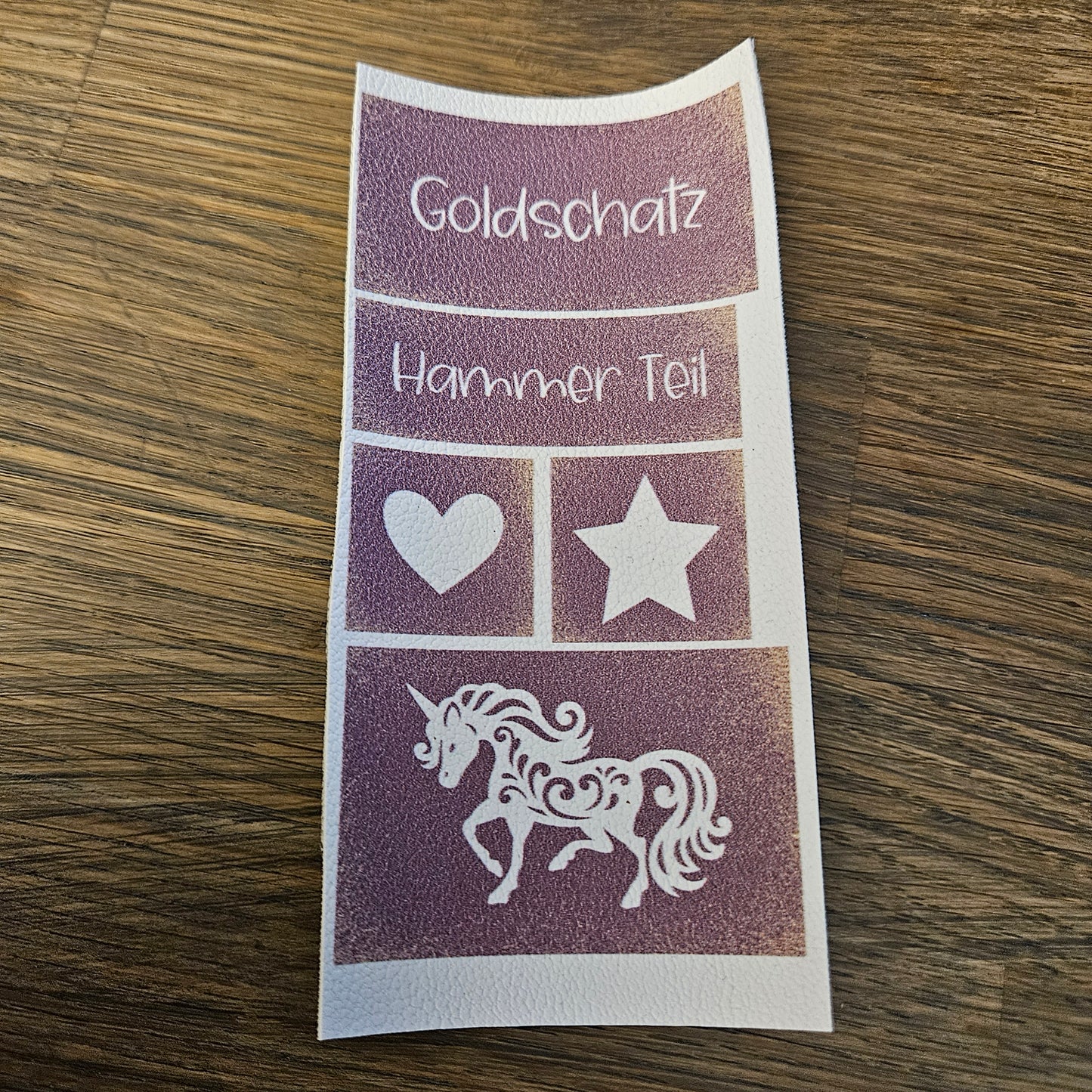 Kunstlederlabel Set - Goldschatz lila