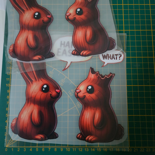Bügelbild - Schokohasen ca. 20cm