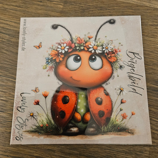 Bügelbild - Süßer Marienkäfer ca. 15cm